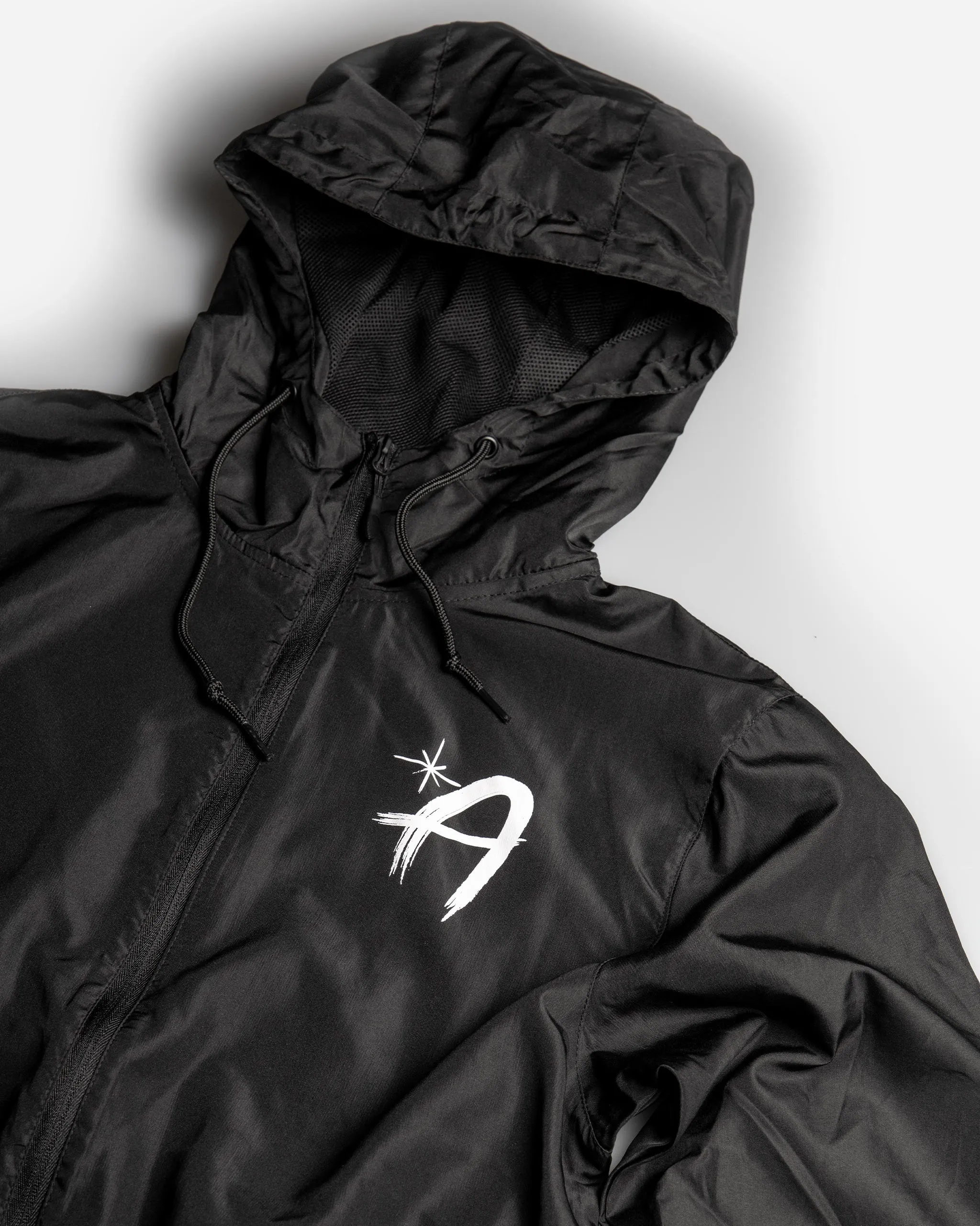 Adam's Black Brushed Logo Windbreaker