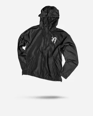 Adam's Black Brushed Logo Windbreaker