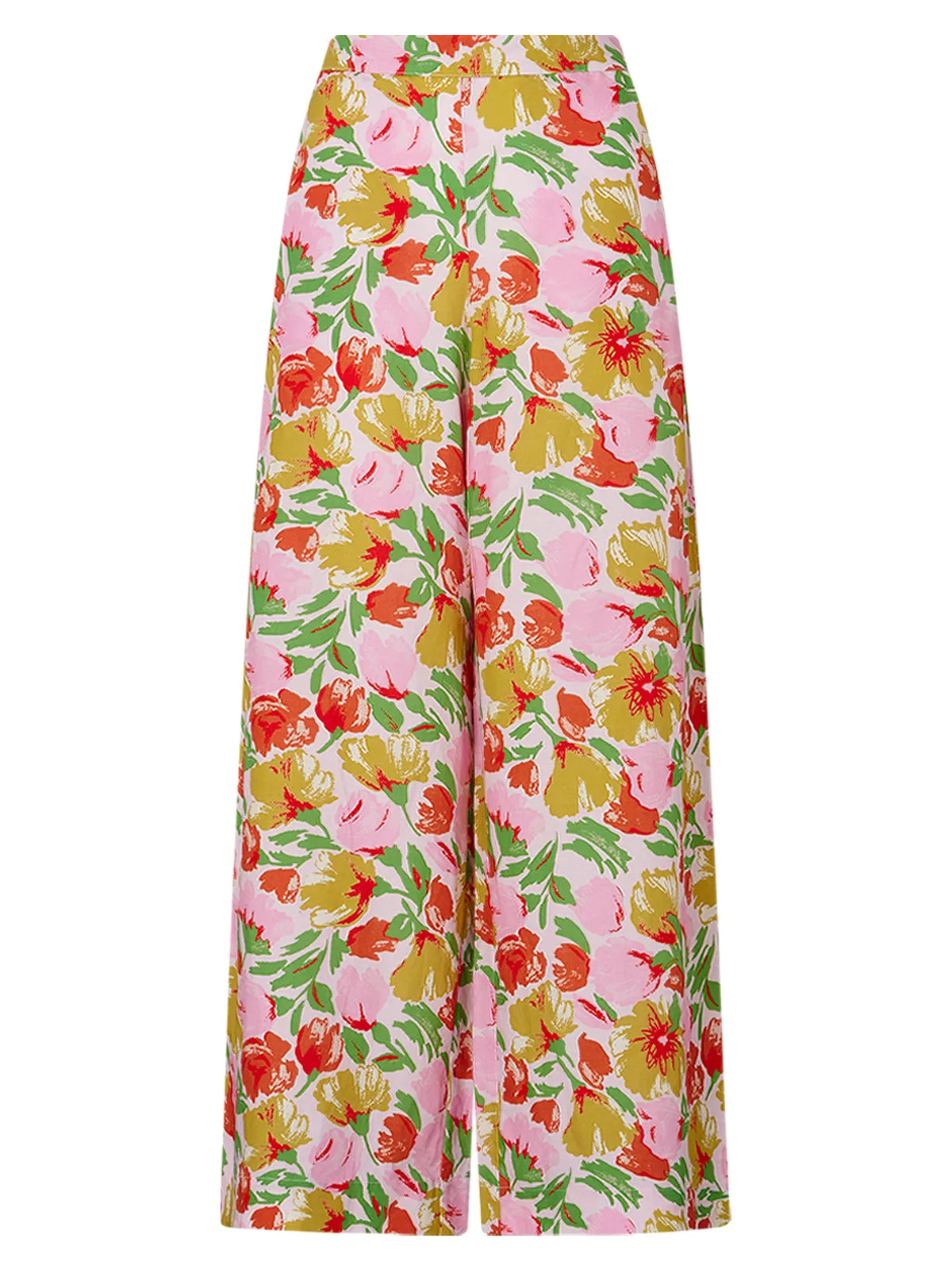 Angelina Pink Garden Floral Wide Leg Trousers