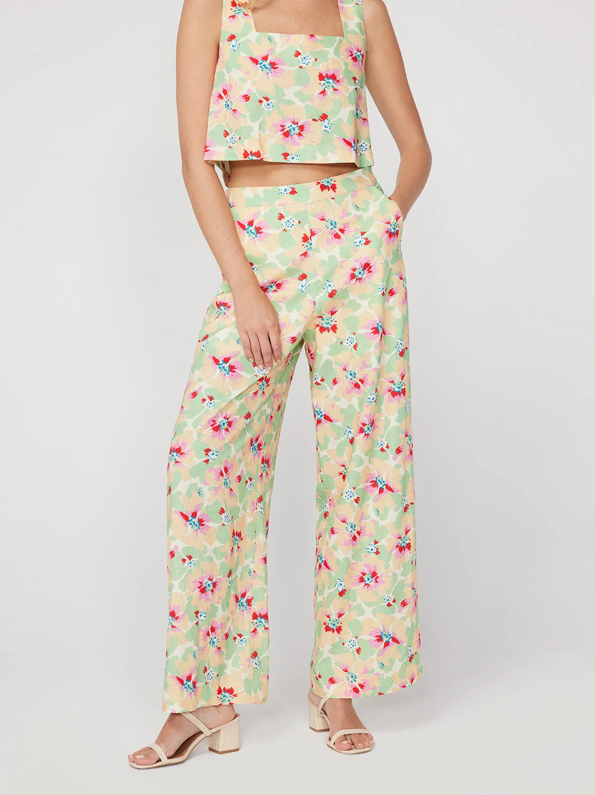 Angelina Primrose Print Wide Leg Trousers