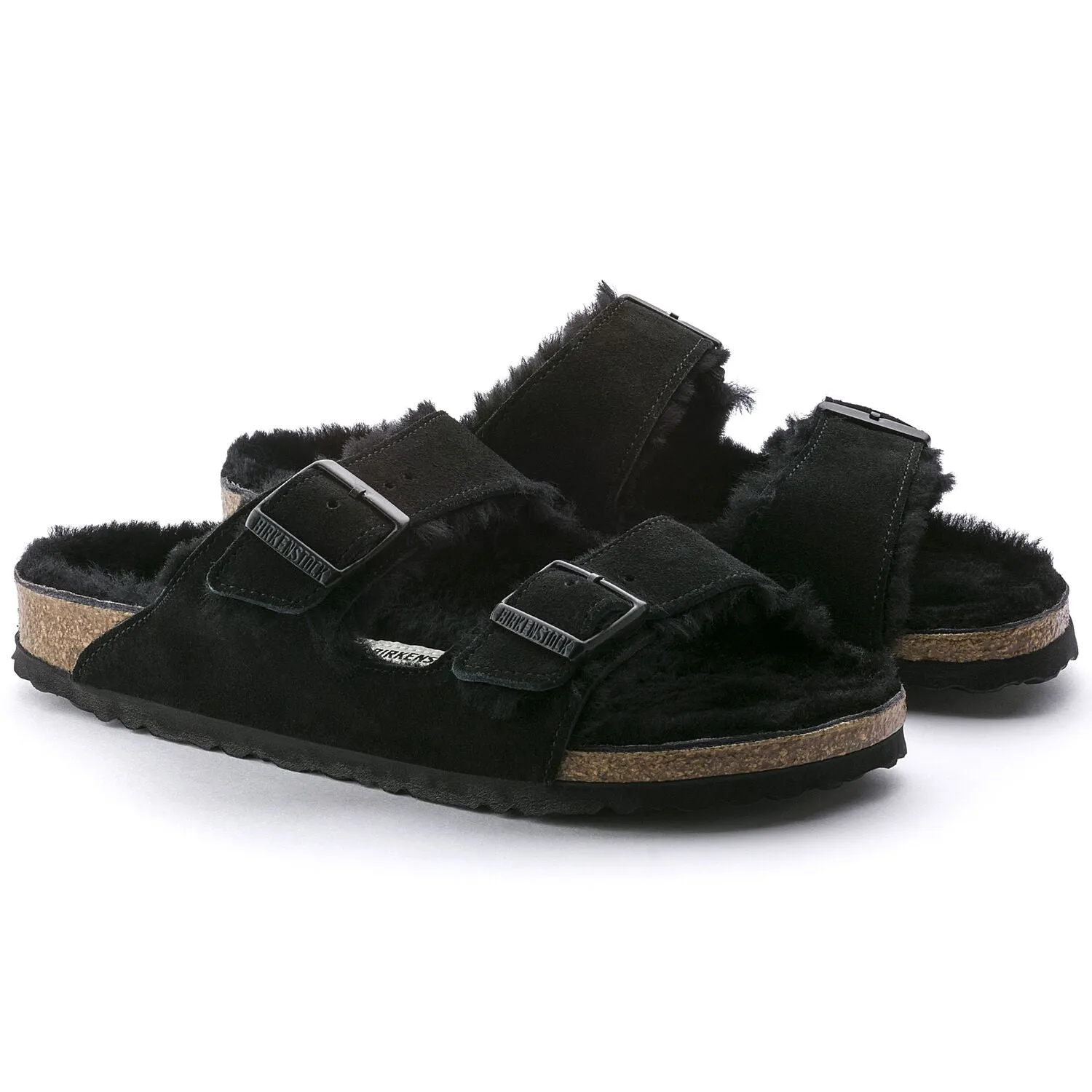 Arizona Shearling - The Birkenstock Shearling Sandal in Black