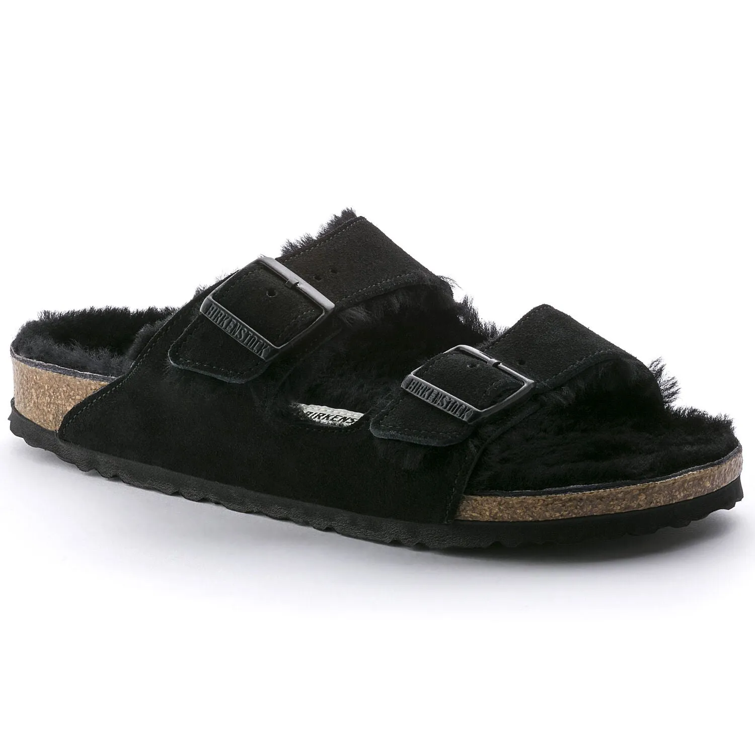 Arizona Shearling - The Birkenstock Shearling Sandal in Black