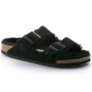 Arizona Shearling - The Birkenstock Shearling Sandal in Black