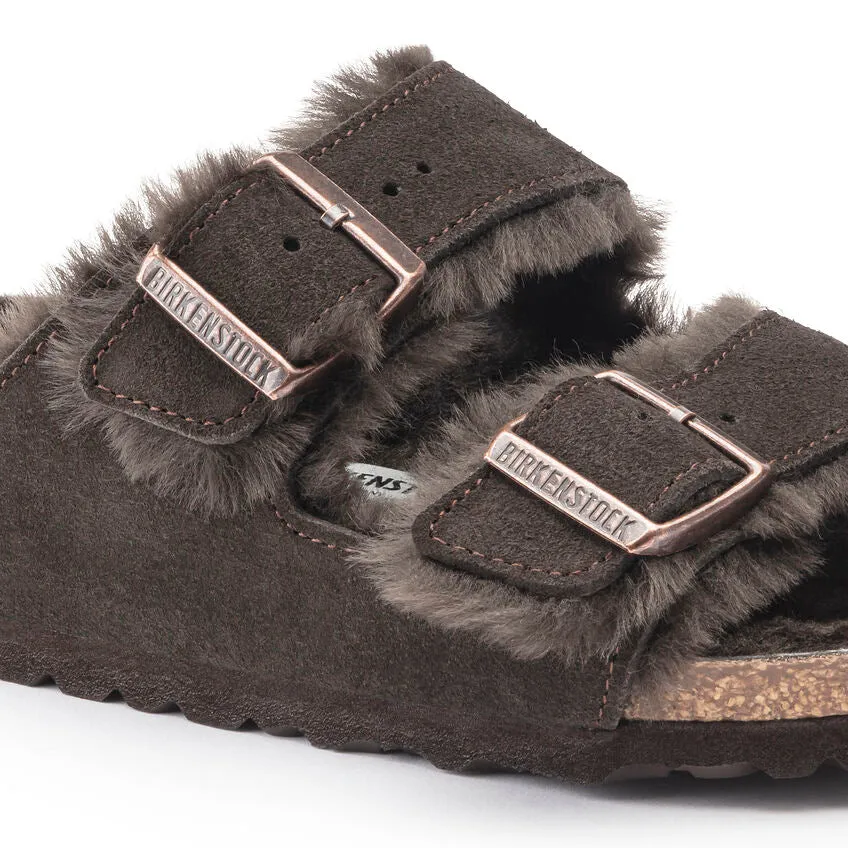 Arizona Shearling - The Birkenstock Shearling Sandal in Mocha