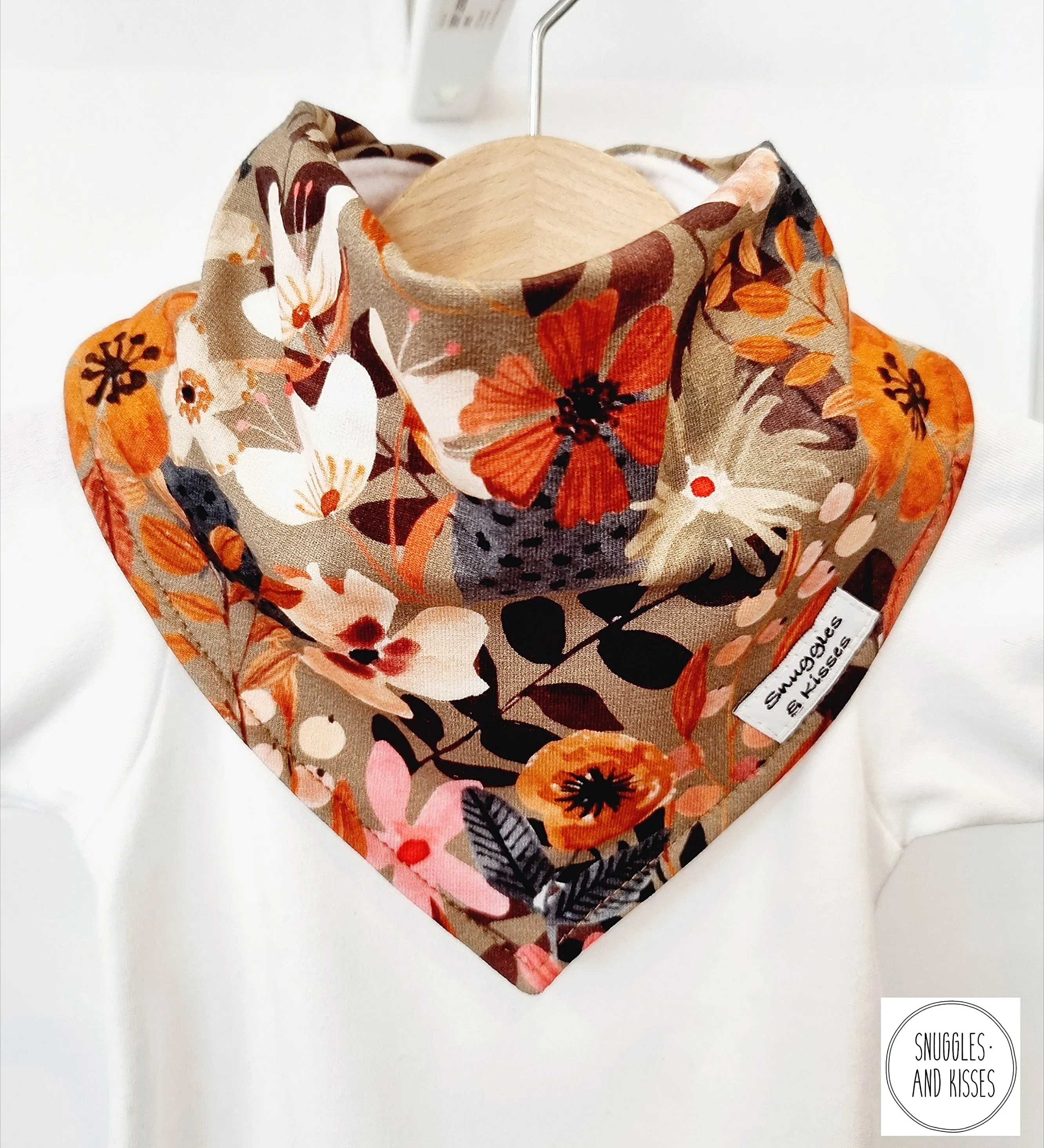 Autumn Floral Print Dribble Bib-New!