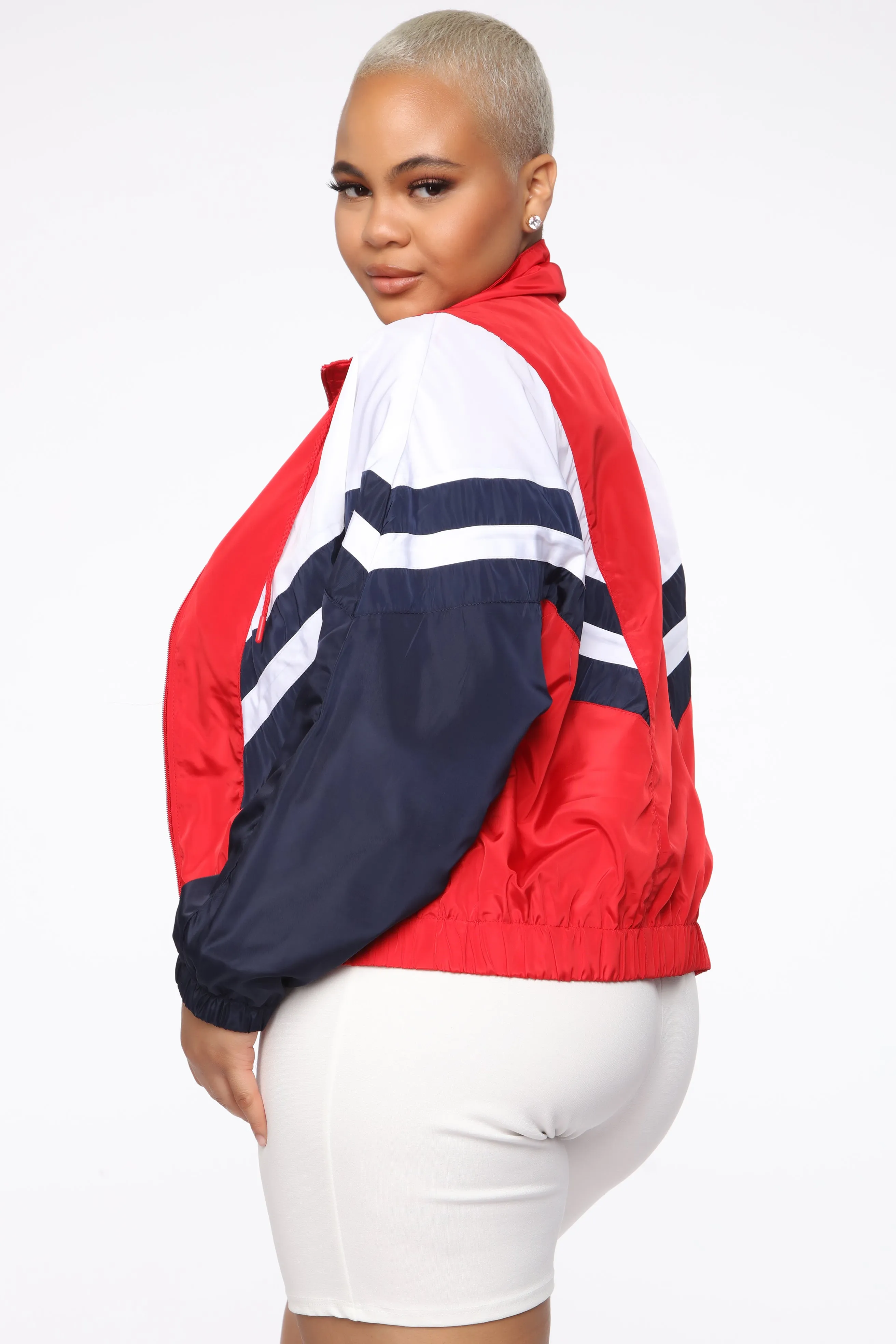 Back To Back Windbreaker Jacket - Red/Combo