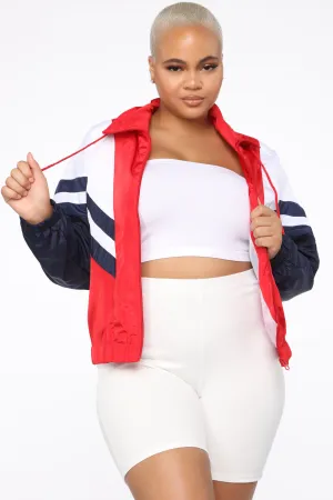 Back To Back Windbreaker Jacket - Red/Combo