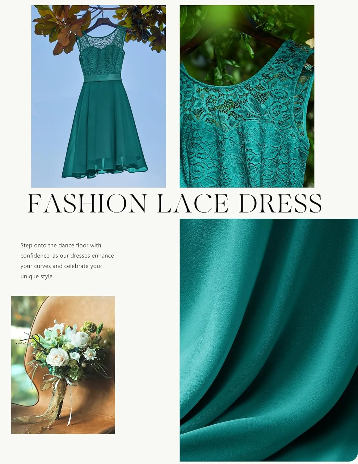 BeryLove Women Short Prom Dress Lace Wedding Guest Cocktail Party Bridesmaid Formal Dresses