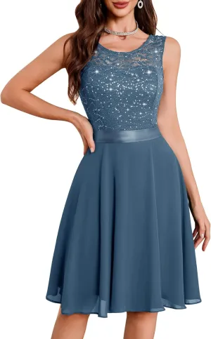 BeryLove Women Short Prom Dress Lace Wedding Guest Cocktail Party Bridesmaid Formal Dresses