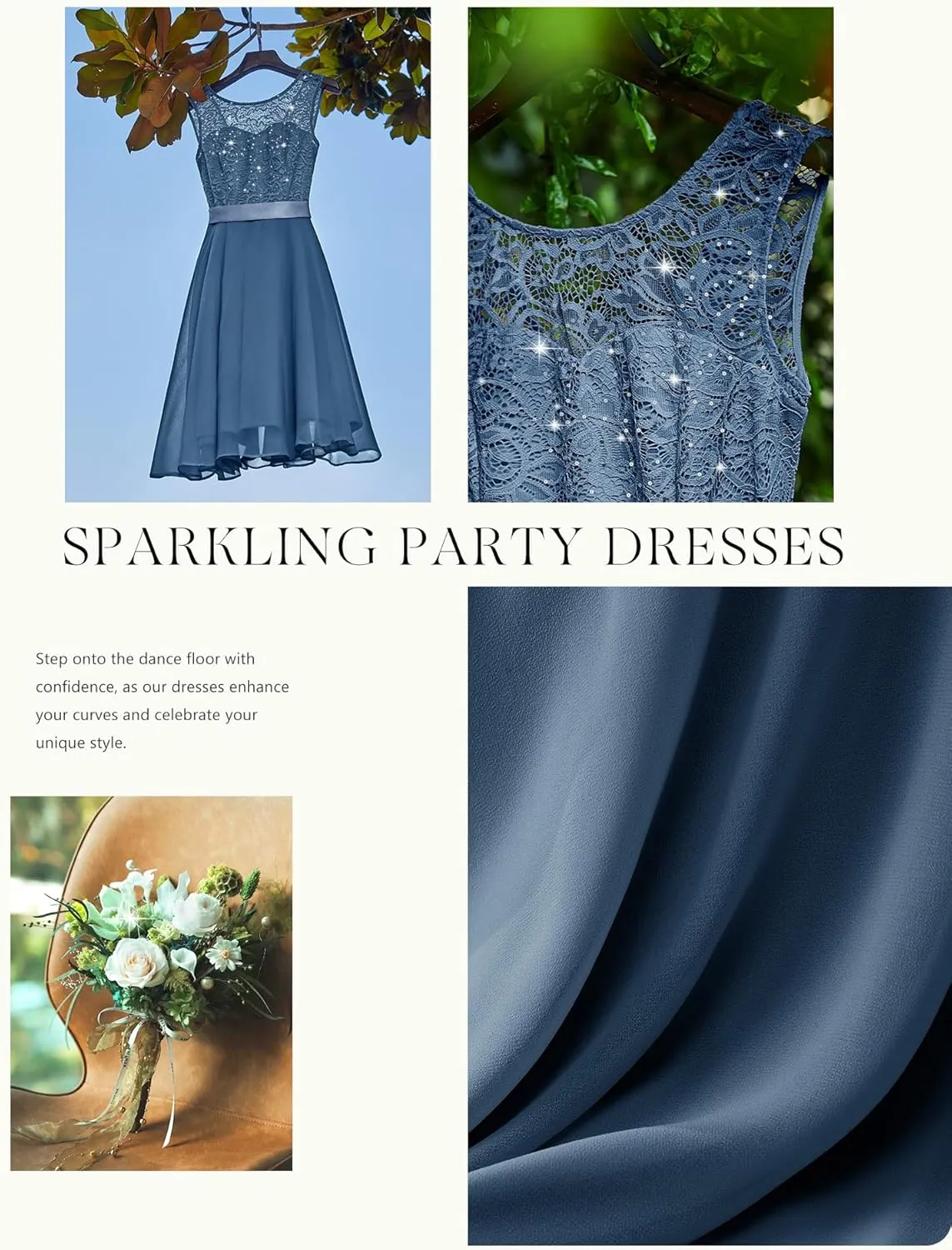 BeryLove Women Short Prom Dress Lace Wedding Guest Cocktail Party Bridesmaid Formal Dresses