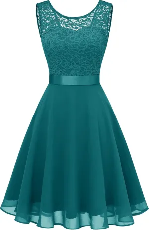 BeryLove Women Short Prom Dress Lace Wedding Guest Cocktail Party Bridesmaid Formal Dresses