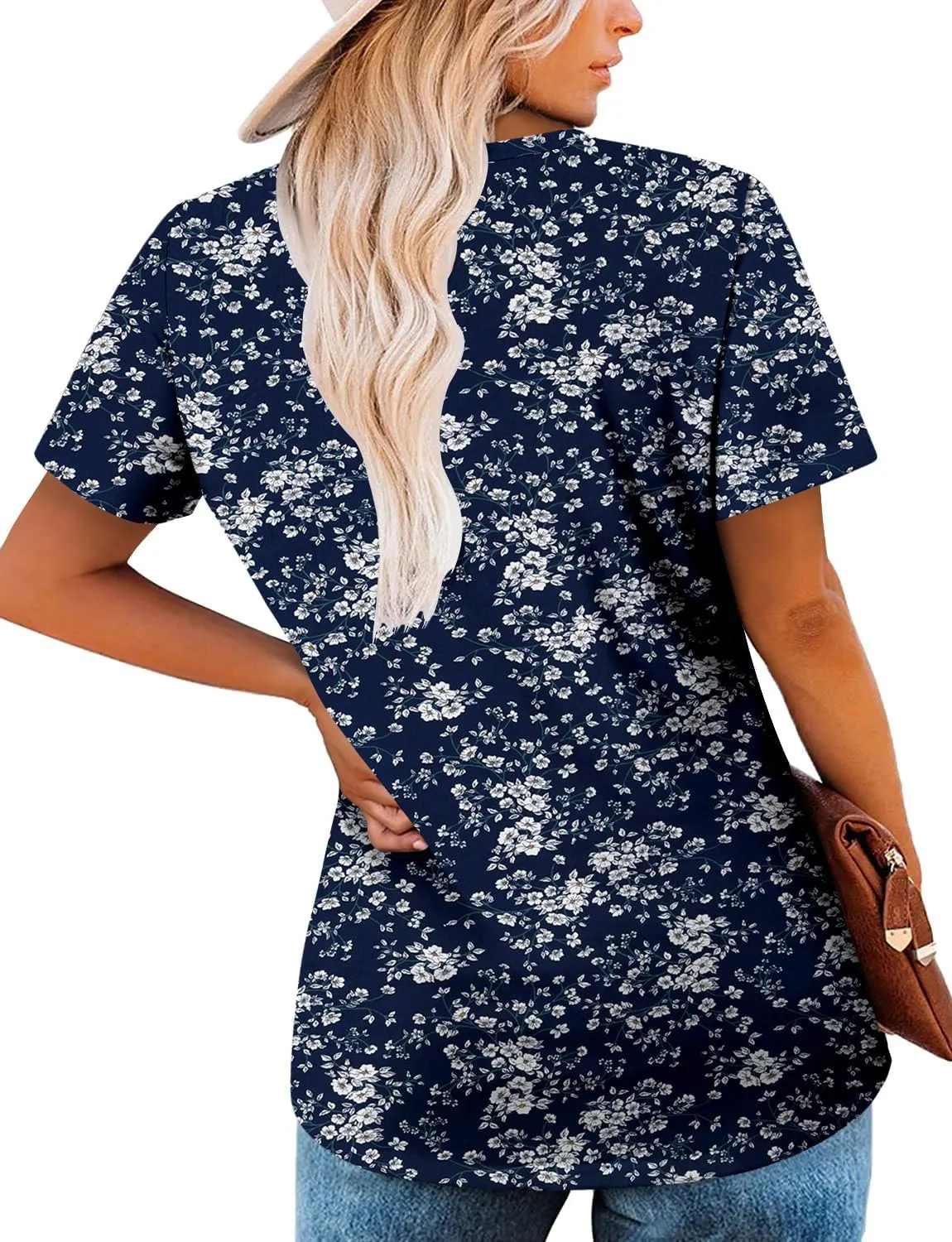 BETTE BOUTIK Womens Short Sleeve Summer Tops Pleated Tunic Tops Shirt S-3XL