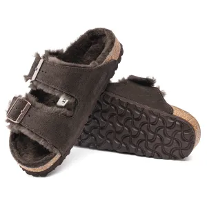 Birkenstock Arizona Shearling Suede Leather Color:  Mocha (MEDIUM/NARROW WIDTH)