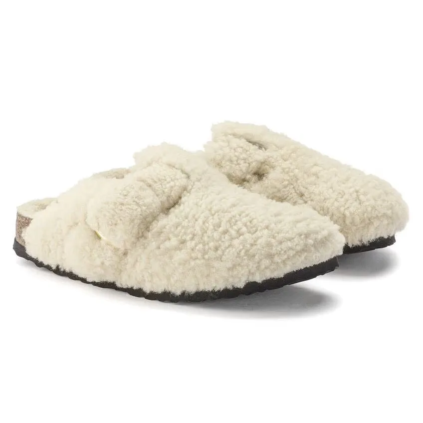 Birkenstock Boston Big Buckle Shearling N | Teddy Eggshell