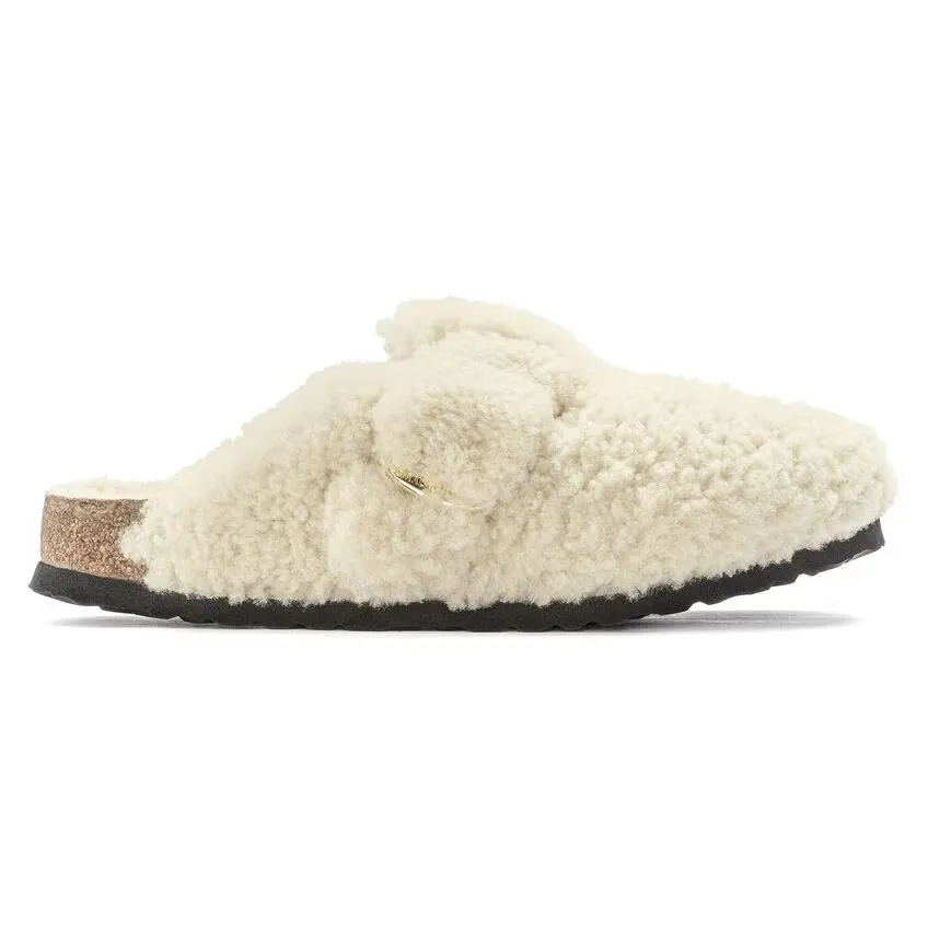 Birkenstock Boston Big Buckle Shearling N | Teddy Eggshell