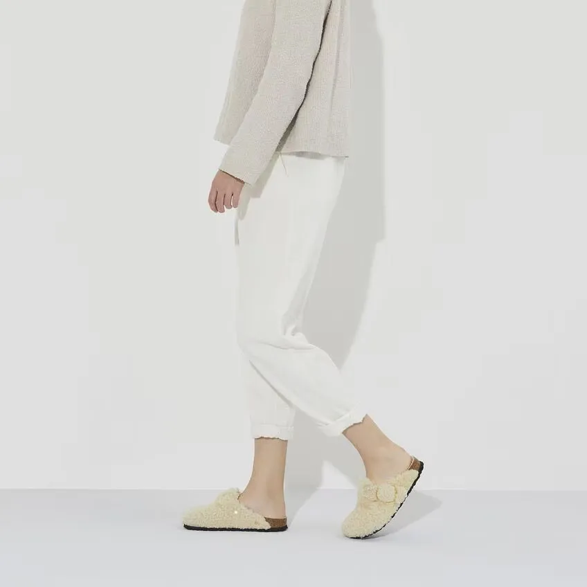Birkenstock Boston Big Buckle Shearling N | Teddy Eggshell