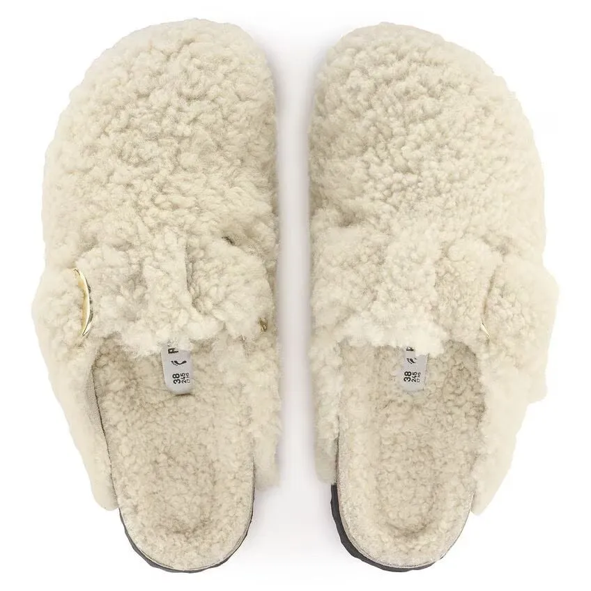 Birkenstock Boston Big Buckle Shearling N | Teddy Eggshell