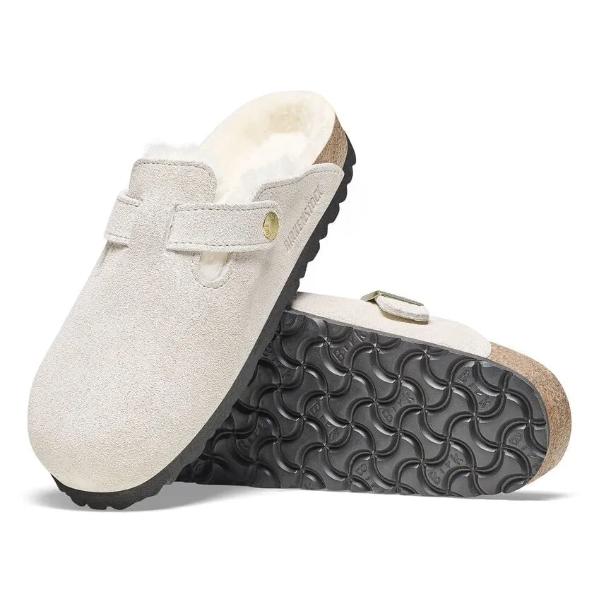 Birkenstock Boston Shearling - ANTIQUE WHITE/NATURAL