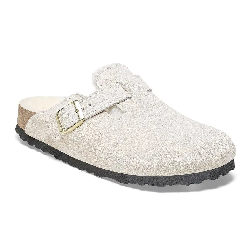 Birkenstock Boston Shearling - ANTIQUE WHITE/NATURAL
