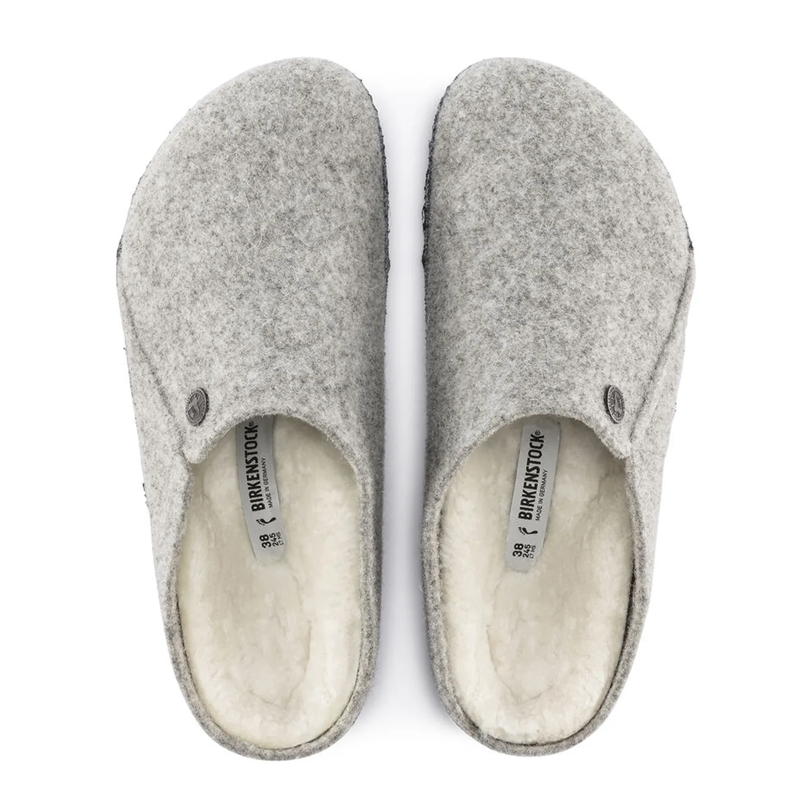 Birkenstock Zermatt Slipper (Women) - Light Gray Wool/Natural Shearling