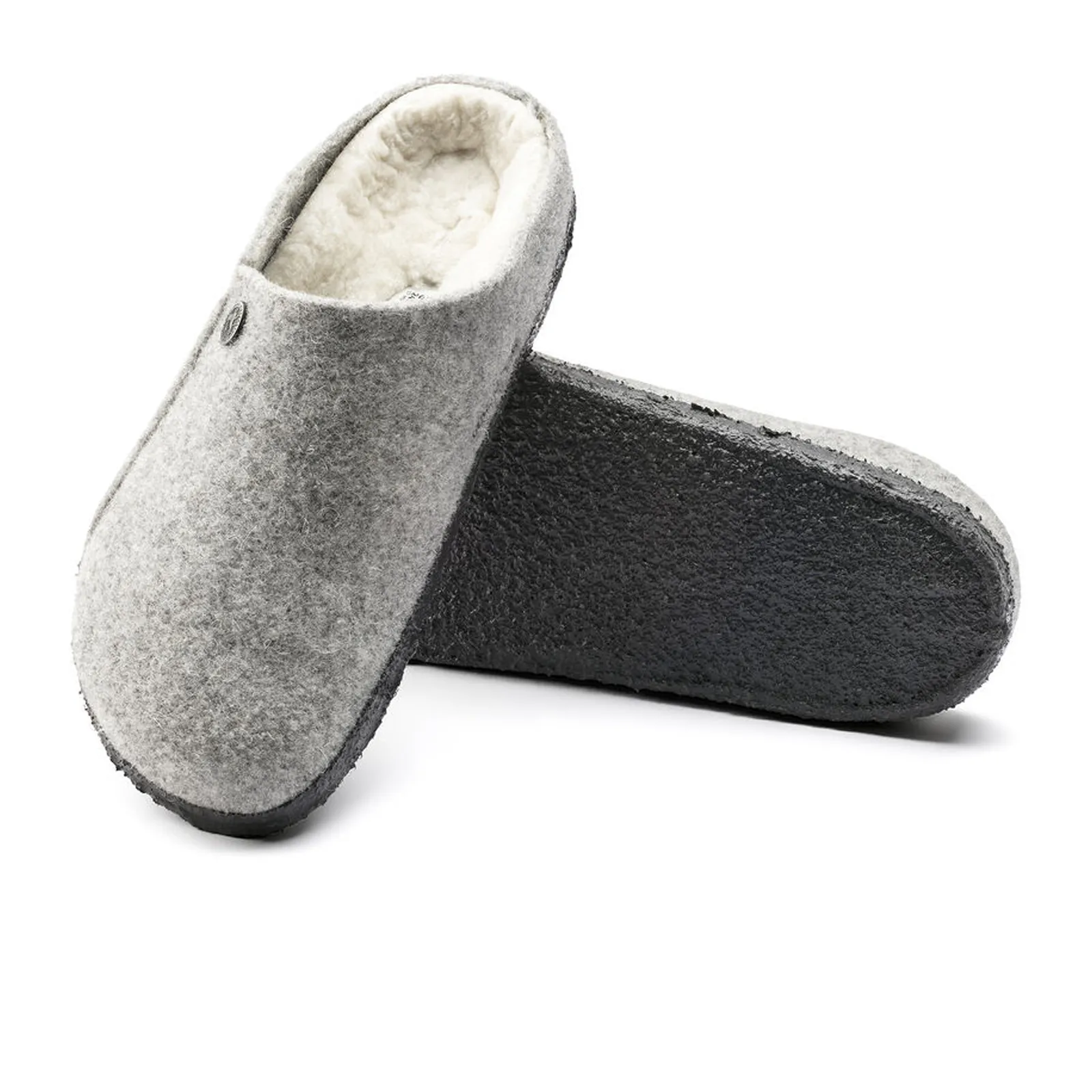 Birkenstock Zermatt Slipper (Women) - Light Gray Wool/Natural Shearling