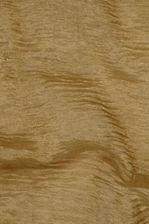 Butter Pecan Gold Metallic Crushed Organza Fabric
