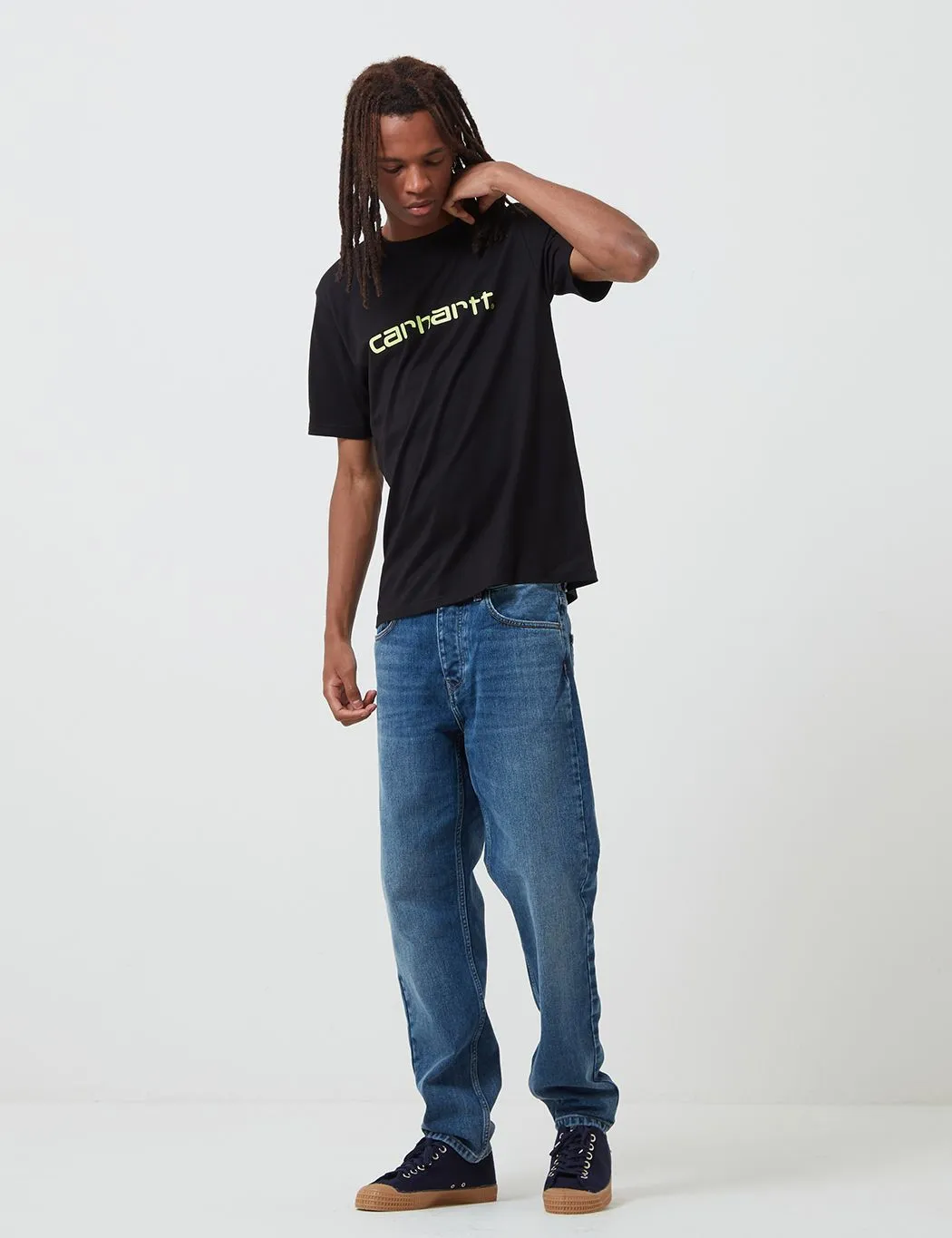 Carhartt-WIP Script T-Shirt - Black/Lime