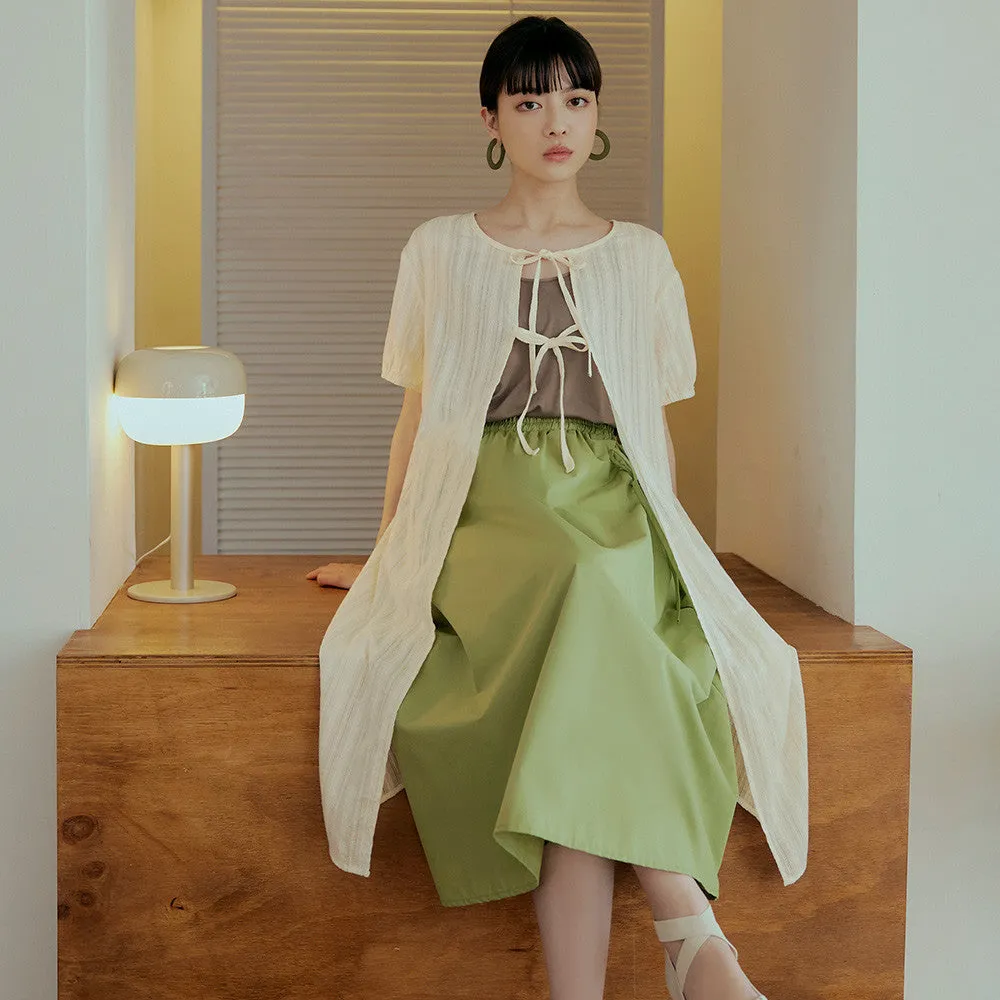 Casual Long Eyelet Cardigan Cover Up Top