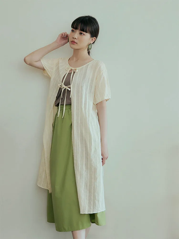 Casual Long Eyelet Cardigan Cover Up Top