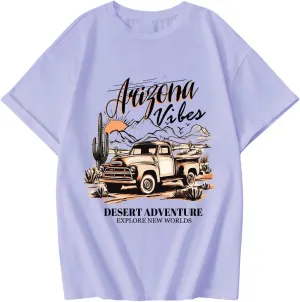 COZYEASE Girls' Letter Graphic Tees Short Sleeve Crewneck Oversized T Shirts Summer Clothes for Girls