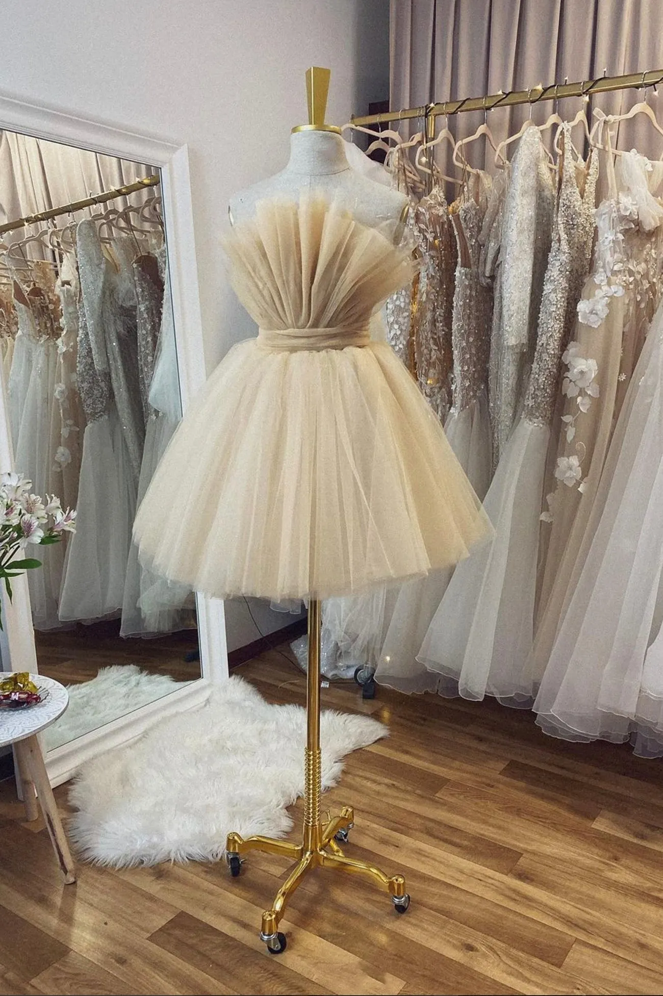 Cute Tulle Short Prom Dresses A-Line Homecoming Party Dresses