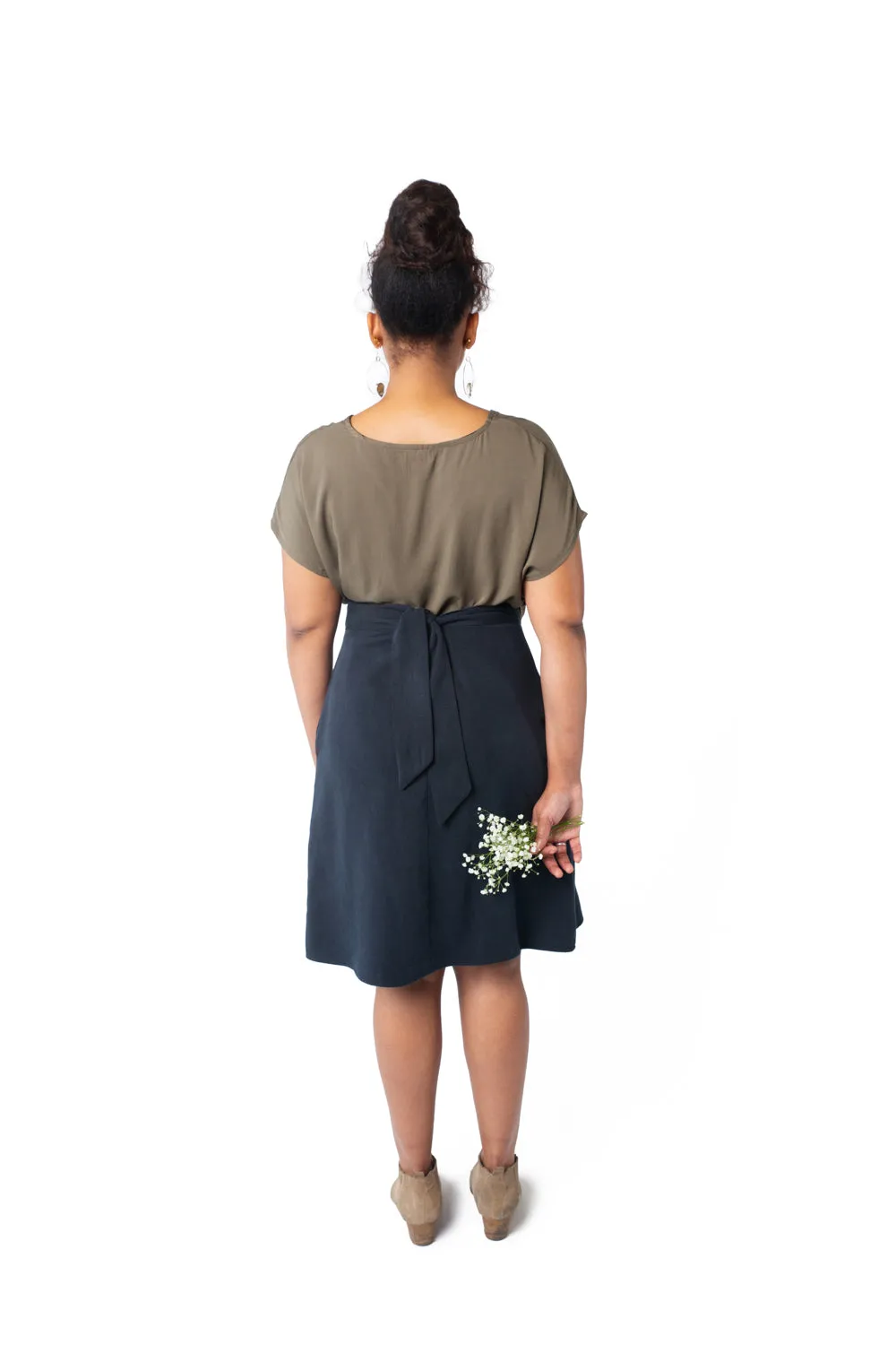 Dolman top in Olive Rayon Twill