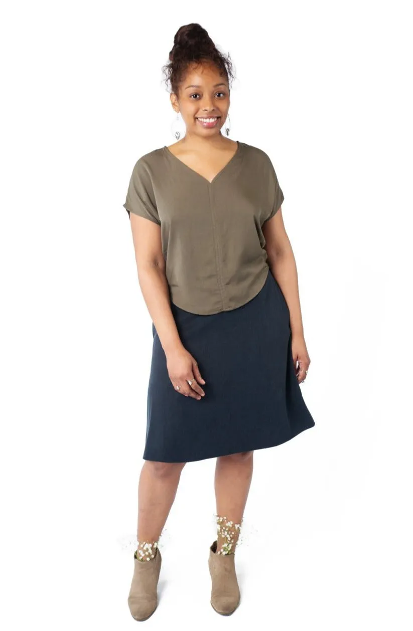 Dolman top in Olive Rayon Twill