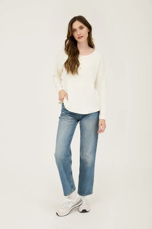 Elsie Waffle Knit Henley
