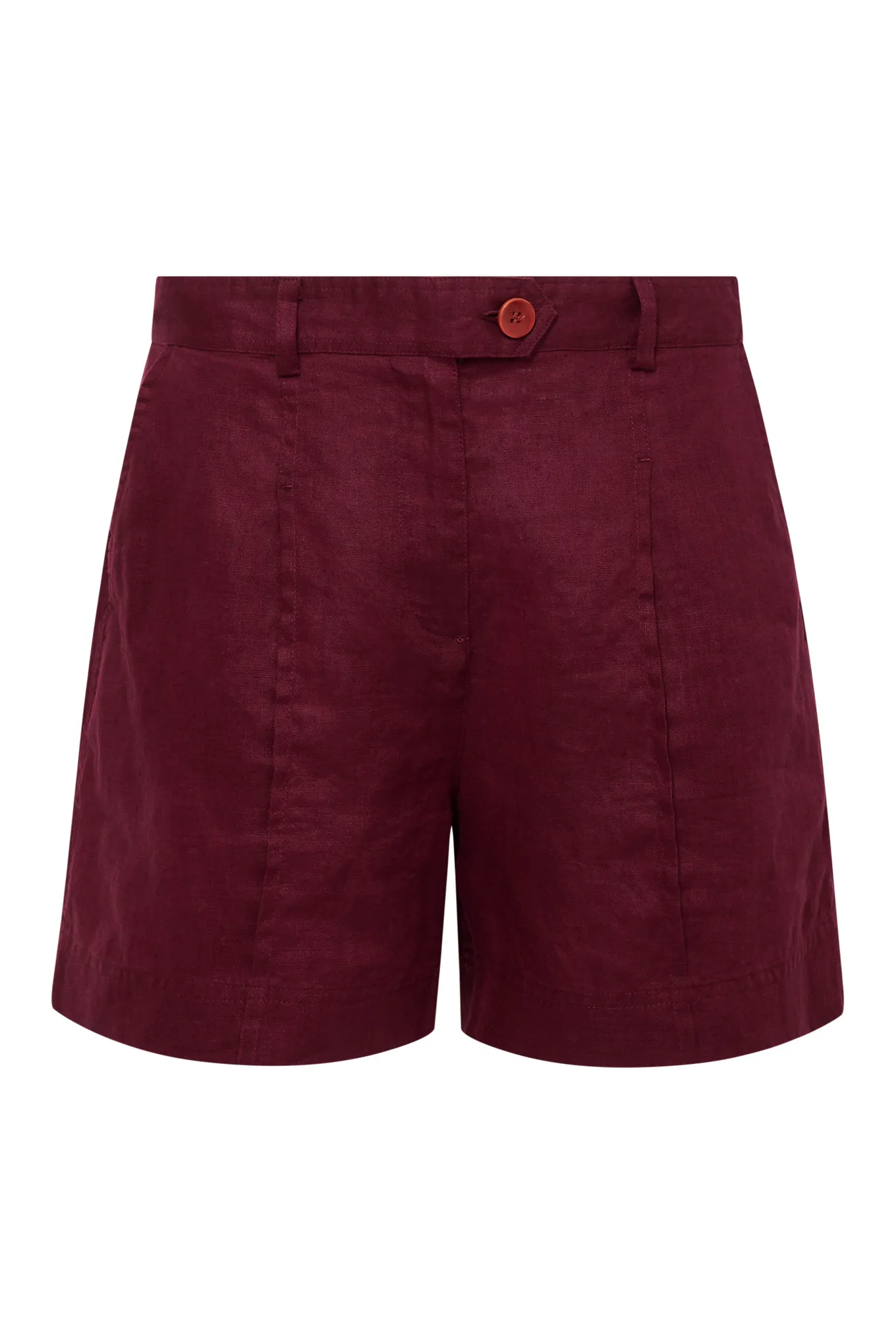 Emmie Linen Shorts Berry Red