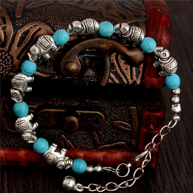 Fashionable bohemian elegant shiny elephant bracelet