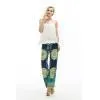 Floral Casual Wide Leg Long Harem Pants High Waist Loose Elastic Waist Palazzo Trousers Plus Size New beach pants ( US 2-16)