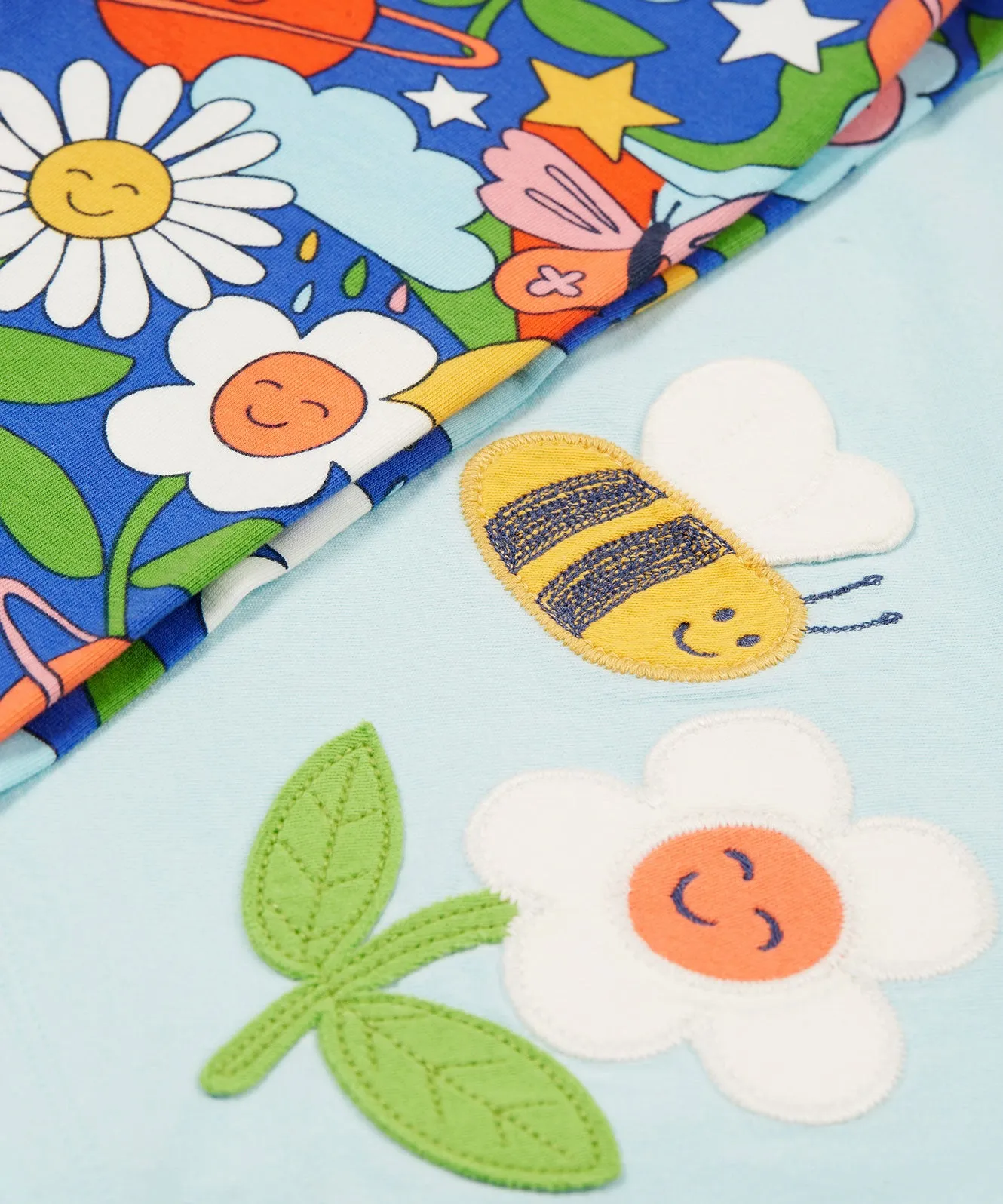 Frugi Opal Outfit - Glacier/Retro Happy