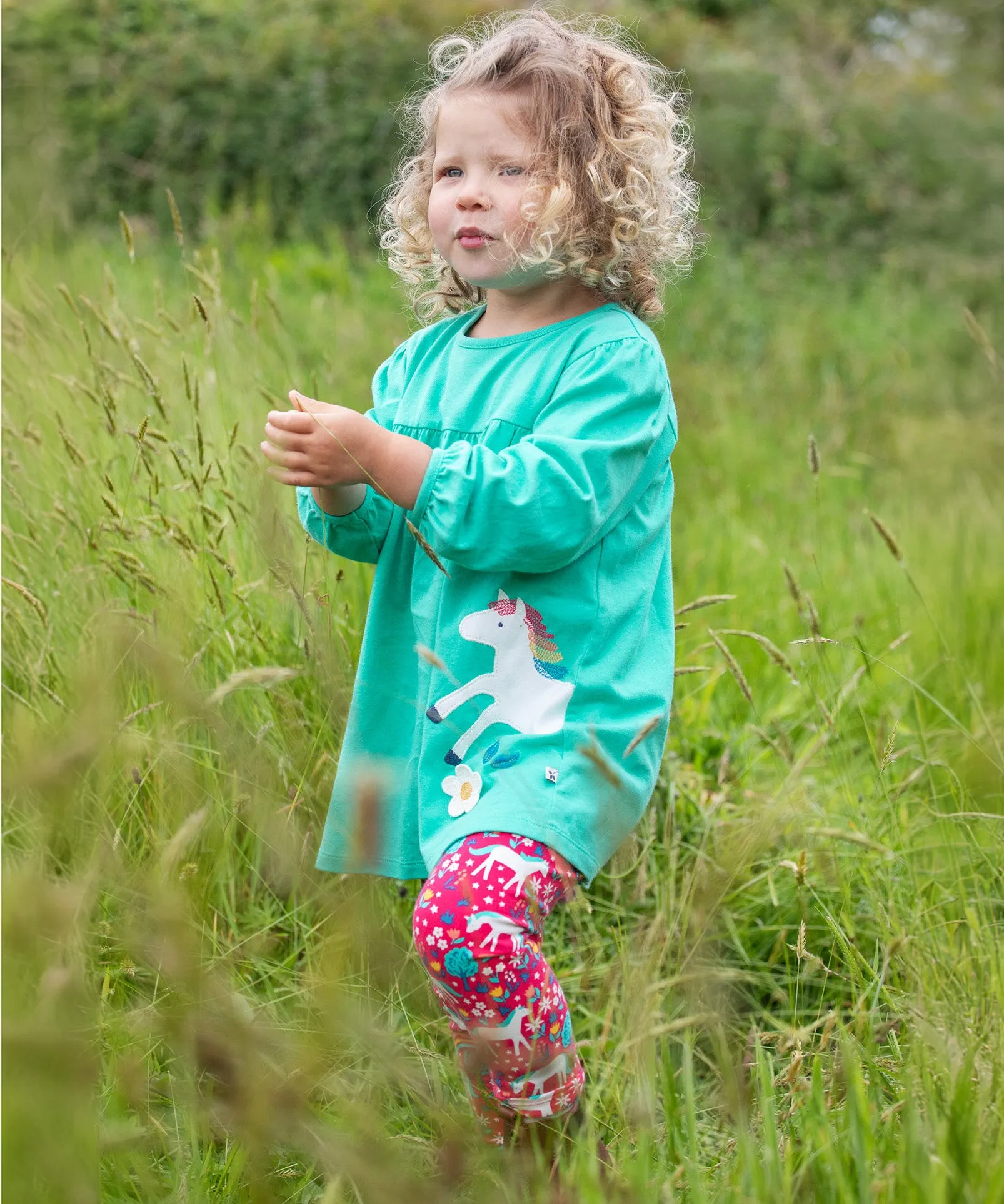 Frugi Tilly Outfit - Pacific Aqua/Wild Horses