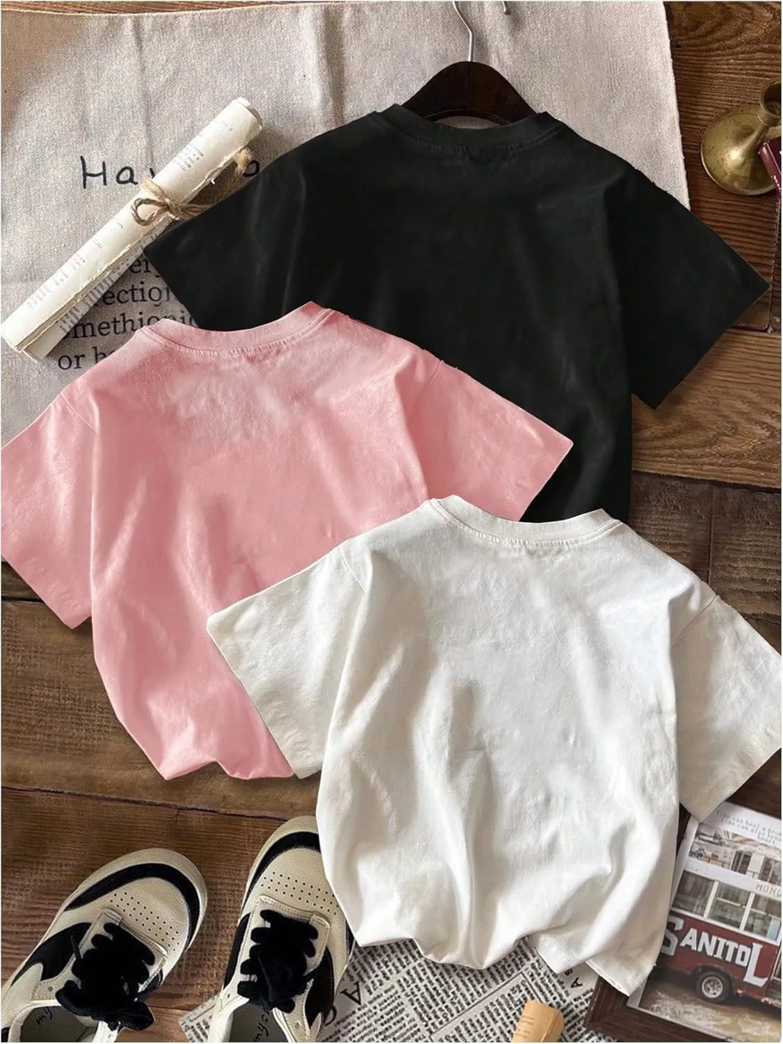 Girl's Bow Cherry Graphic Tees Short Sleeve Crewneck Cute T Shirts Tops for Teens Summer Tops