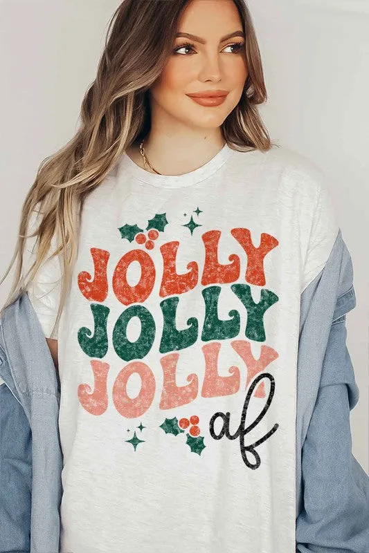 JOLLY AF CHRISTMAS T SHIRT PLUS SIZE