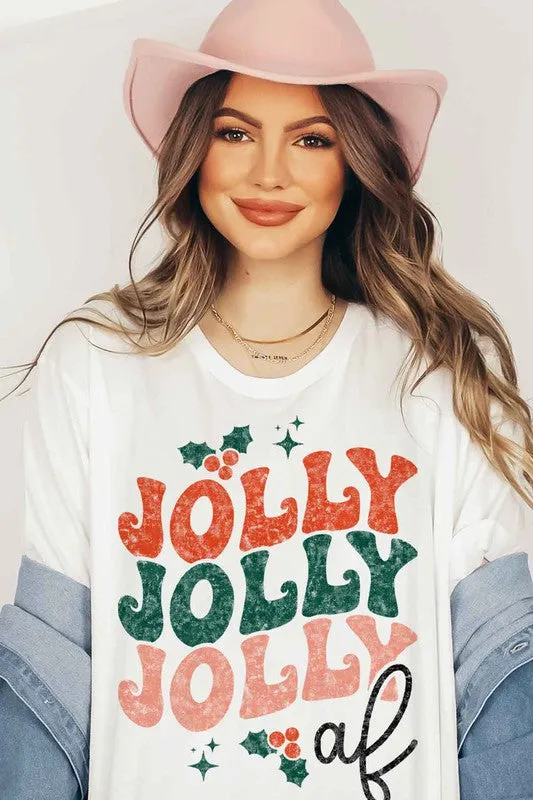 JOLLY AF CHRISTMAS T SHIRT PLUS SIZE