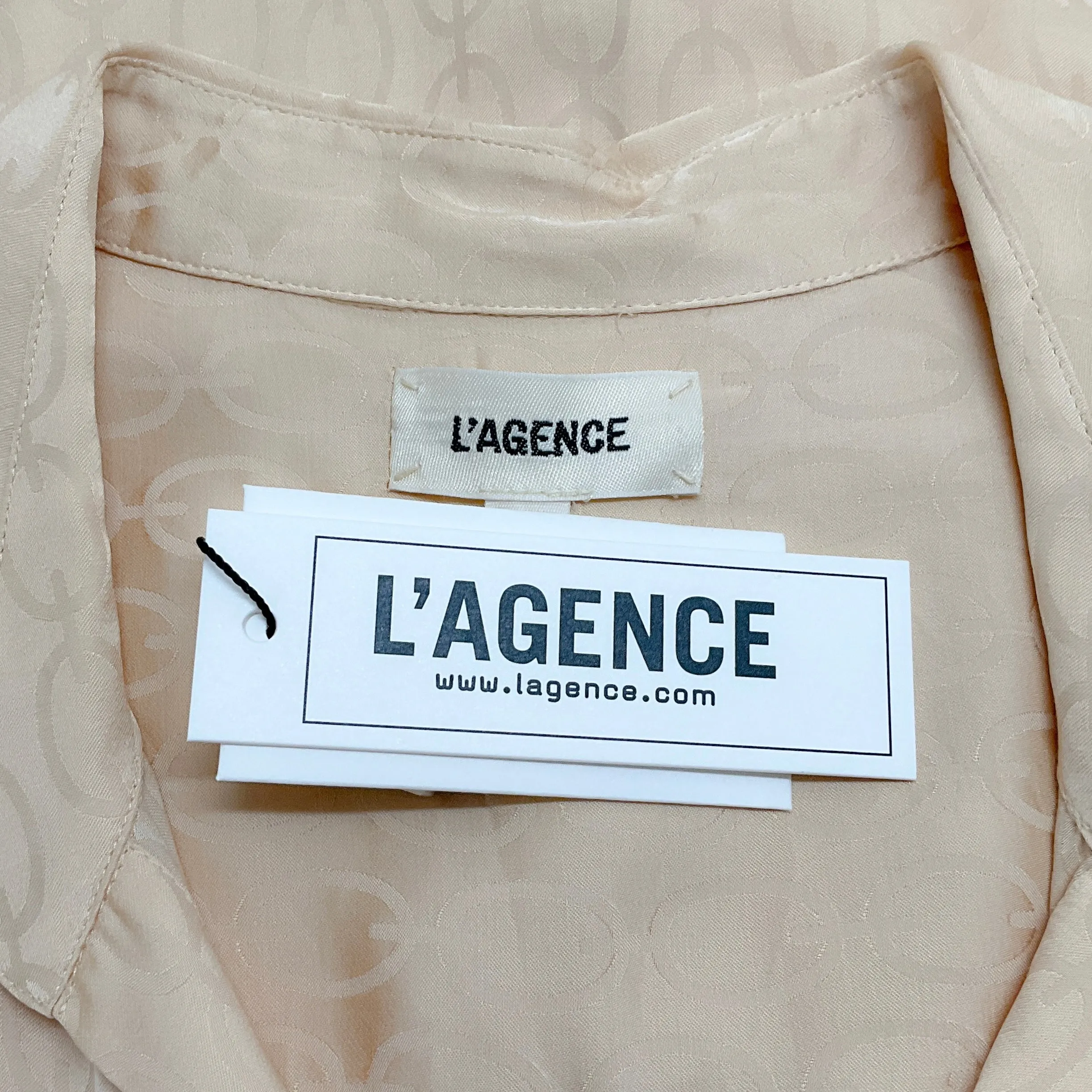 L'Agence Cream Chain Print Blouse