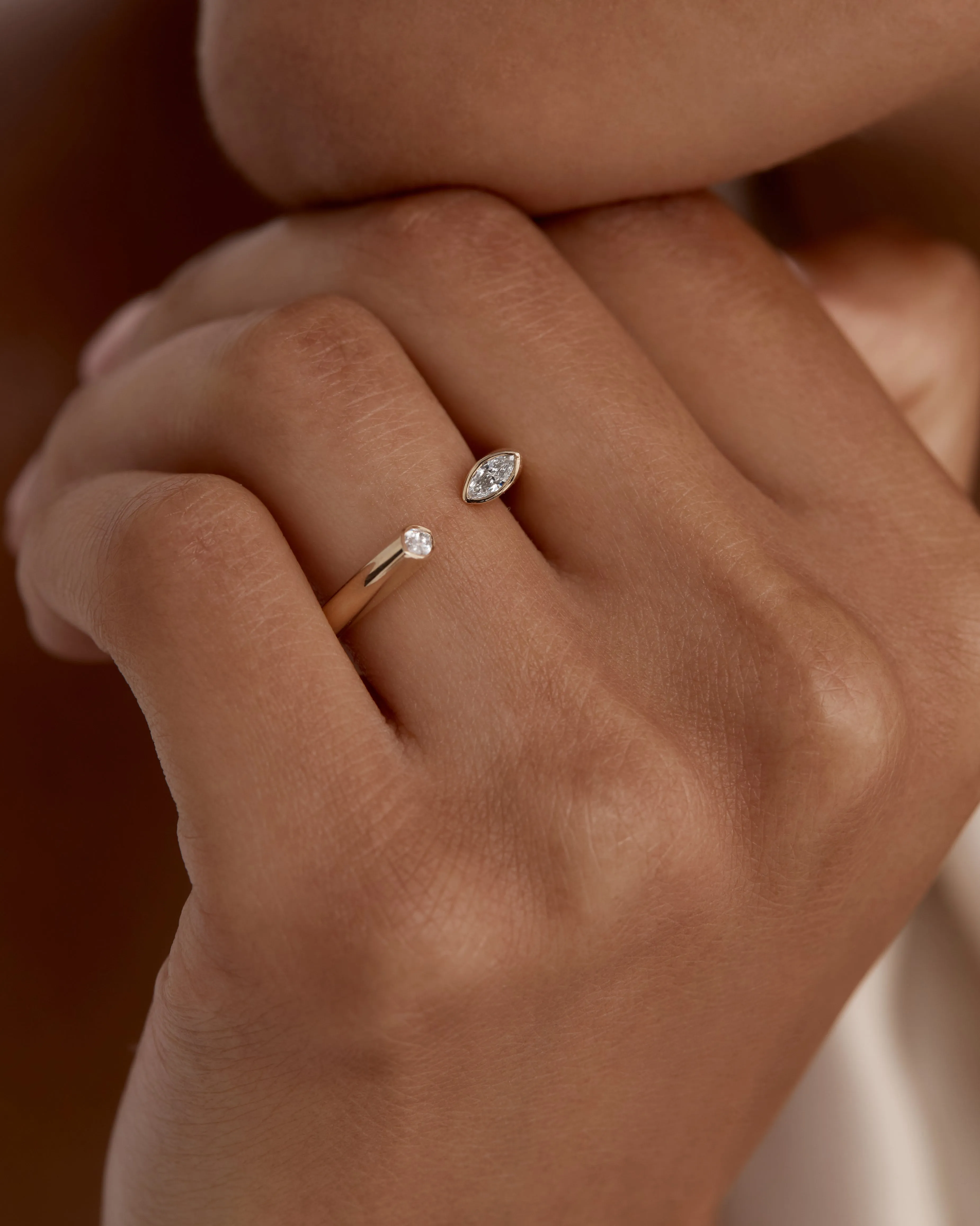 Marquise Suspense Duo Ring