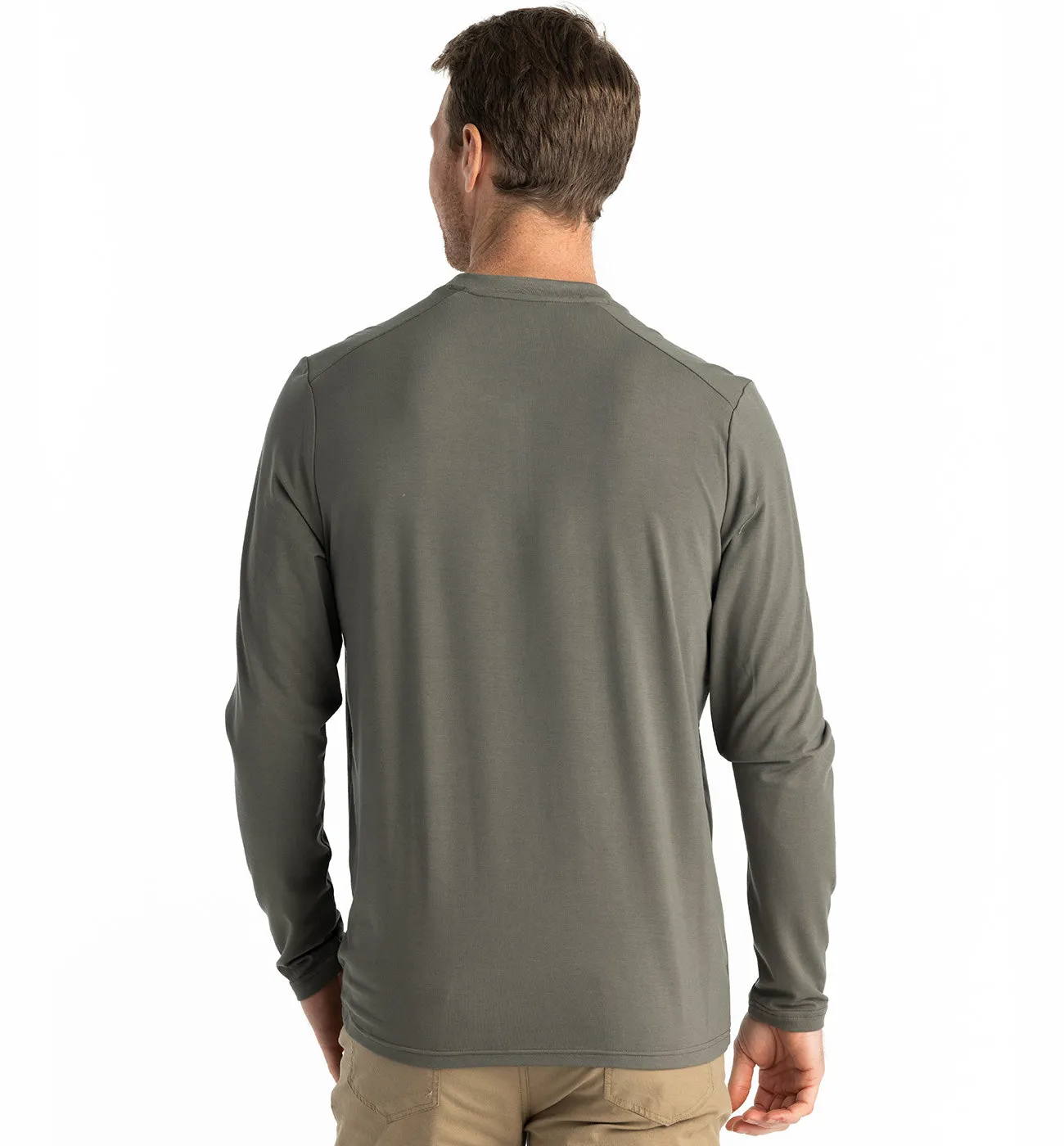 Men's Bamboo Flex Long Sleeve Henley - Fatigue