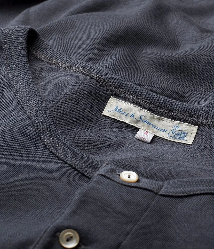 Merz b. Schwanen 206 Long Sleeve Henley - Navy