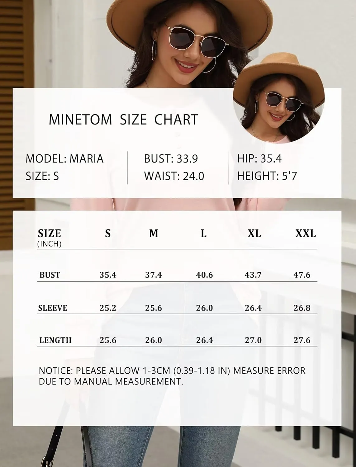 Minetom Women's Long Sleeve Henley Tops Smocked Puff Sleeve Tops Casual Shirts Blouses