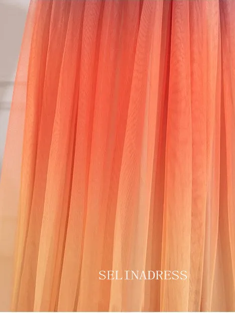 Multi-Colors Split Prom Dresses Princess  Square Neckline Ball Gown Formal Dresses TKL2102