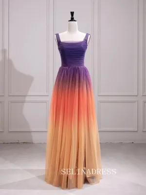 Multi-Colors Split Prom Dresses Princess  Square Neckline Ball Gown Formal Dresses TKL2102