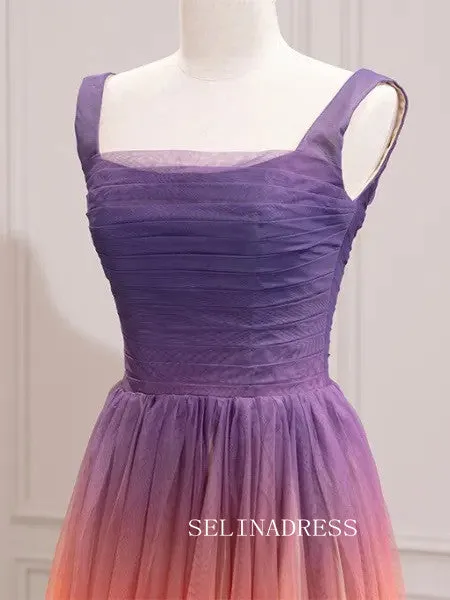 Multi-Colors Split Prom Dresses Princess  Square Neckline Ball Gown Formal Dresses TKL2102